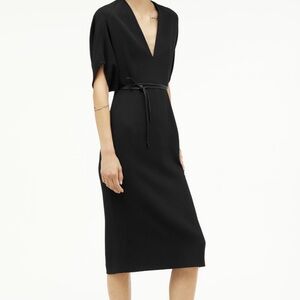 ZARA x NARCISO RODRIGUEZ Black Midi Dress Size M S Elegant Chic Timeless Classic